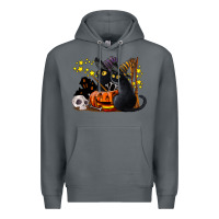 Rock halloween black cats Premium Hoodie - LillyAllenDesigns