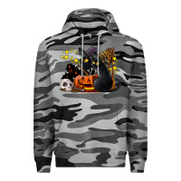 Slate Camo halloween black cats Premium Hoodie - LillyAllenDesigns