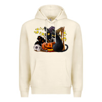 Tofu halloween black cats Premium Hoodie - LillyAllenDesigns