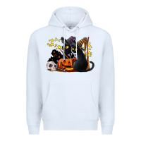 White halloween black cats Premium Hoodie - LillyAllenDesigns