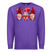 Purple valentines day gnomies with heart balloon Premium Sweatshirt - NancyCooperArtShop