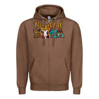 Chestnut thankful mama baby calf Zipper Hoodie - Jasminsmagicworld