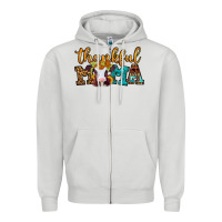 Dove Grey thankful mama baby calf Zipper Hoodie - Jasminsmagicworld