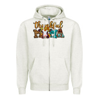 Oatmeal Heather thankful mama baby calf Zipper Hoodie - Jasminsmagicworld