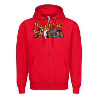 Red thankful mama baby calf Zipper Hoodie - Jasminsmagicworld
