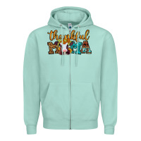 Seafoam thankful mama baby calf Zipper Hoodie - Jasminsmagicworld