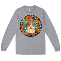 Heather Grey fall gnomes round earrings Long Sleeve Tee - Artiststas