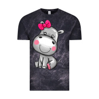 Cloud Black cute hippopotamus Vintage Tee - AdoDesignShop
