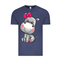 Vintage Denim cute hippopotamus Vintage Tee - AdoDesignShop