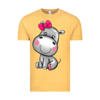Vintage Mustard cute hippopotamus Vintage Tee - AdoDesignShop