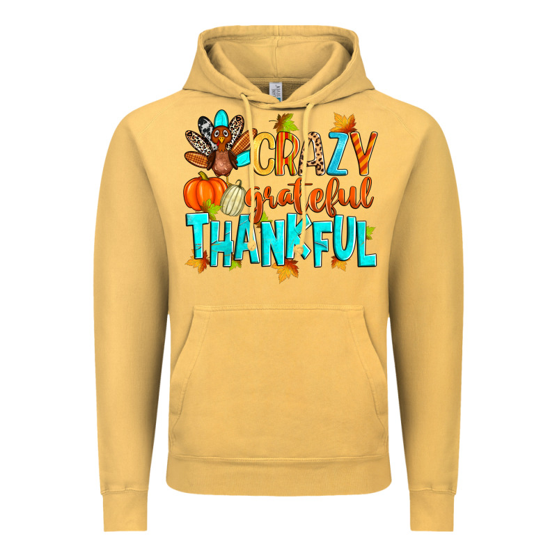 Crazy Grateful Thankful Vintage Hoodie by Zillion Design Studio | Teevron
