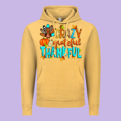 Crazy Grateful Thankful Vintage Hoodie Designed By Zillion Design Studio