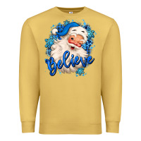 Antique Gold believe winter christmas santa claus Premium Sweatshirt - MaliasSmallBusiness