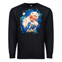 Black believe winter christmas santa claus Premium Sweatshirt - MaliasSmallBusiness