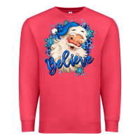 Cardinal believe winter christmas santa claus Premium Sweatshirt - MaliasSmallBusiness