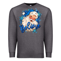 Charcoal Heather believe winter christmas santa claus Premium Sweatshirt - MaliasSmallBusiness