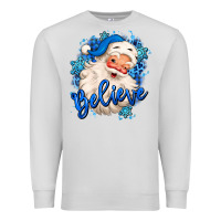 Dove Grey believe winter christmas santa claus Premium Sweatshirt - MaliasSmallBusiness