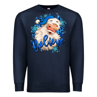 Navy believe winter christmas santa claus Premium Sweatshirt - MaliasSmallBusiness