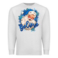 Oatmeal Heather believe winter christmas santa claus Premium Sweatshirt - MaliasSmallBusiness
