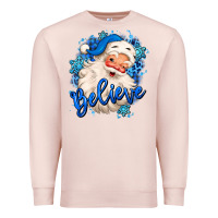 Pale Pink believe winter christmas santa claus Premium Sweatshirt - MaliasSmallBusiness
