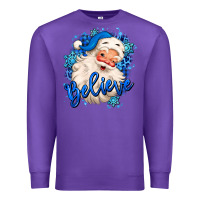 Purple believe winter christmas santa claus Premium Sweatshirt - MaliasSmallBusiness
