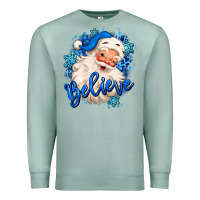 Seafoam believe winter christmas santa claus Premium Sweatshirt - MaliasSmallBusiness