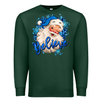 Sports Green believe winter christmas santa claus Premium Sweatshirt - MaliasSmallBusiness