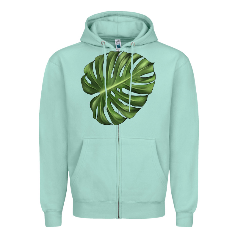 Monstera Leaf Zipper Hoodie by LillyAllenDesigns | Teevron