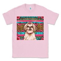 Bubblegum Pink shih tzu floral tumbler Classic Tee - JahusDesignShop