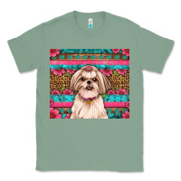 Sage shih tzu floral tumbler Classic Tee - JahusDesignShop