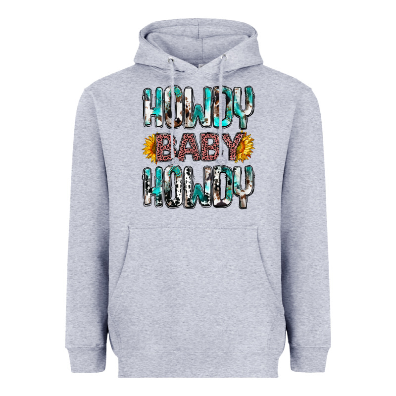 Western Howdy Baby Howdy Heavyweight Hoodie by NancyCooperArtShop | Teevron