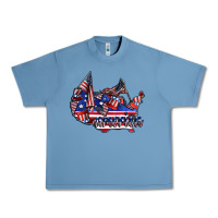 Pebble Blue america Urban Heavy Tee - CowhideDigitalArt