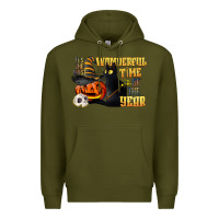 Army Green wonderful time of the year halloween Premium Hoodie - LillyAllenDesigns