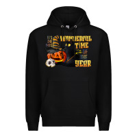Black wonderful time of the year halloween Premium Hoodie - LillyAllenDesigns