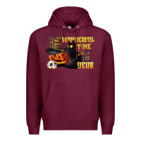 Burgundy wonderful time of the year halloween Premium Hoodie - LillyAllenDesigns