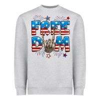 Heather Grey Freedom rock hand Heavyweight Sweatshirt - Neo Western
