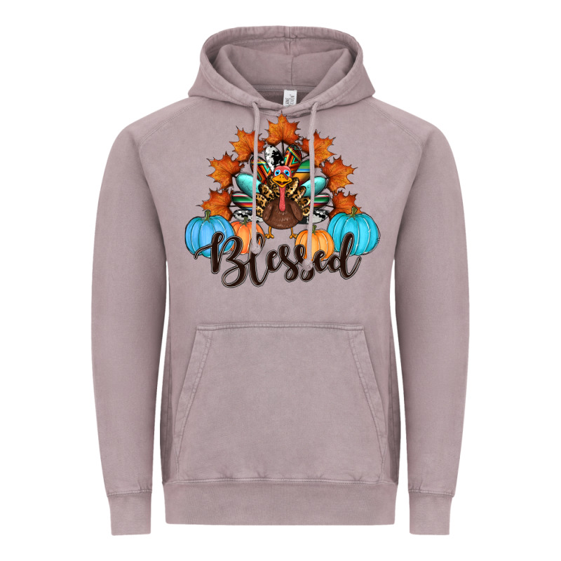 Thanksgiving Turkey Pumpkin Blessed Vintage Hoodie by RanaPortraitStore | Teevron
