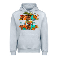 Heather Grey thankful grateful blessed mom pumpkin Urban Hoodie - NancyCooperArtShop