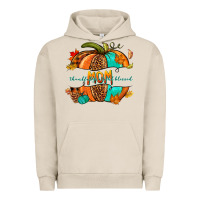 Pigment French Oak thankful grateful blessed mom pumpkin Urban Hoodie - NancyCooperArtShop
