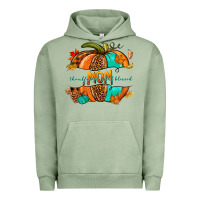 Pigment Oil Green thankful grateful blessed mom pumpkin Urban Hoodie - NancyCooperArtShop
