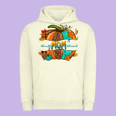Thankful Grateful Blessed Mom Pumpkin Urban Hoodie Designed By Nancycooperartshop