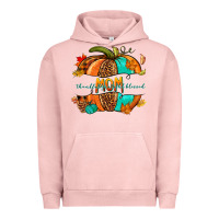 Pigment Salmon thankful grateful blessed mom pumpkin Urban Hoodie - NancyCooperArtShop
