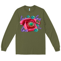 Army Green love balloons and pink valentines telephone Long Sleeve Tee - AdoDesignShop