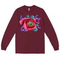 Love Balloons And Pink Valentines Telephone Long Sleeve Tee | Teevron