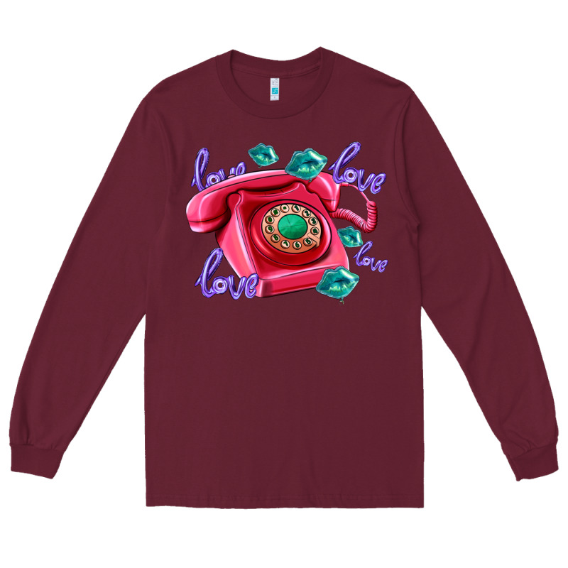 Love Balloons And Pink Valentines Telephone Long Sleeve Tee by AdoDesignShop | Teevron