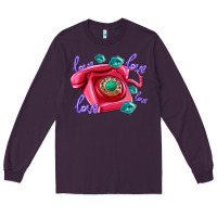 Plum love balloons and pink valentines telephone Long Sleeve Tee - AdoDesignShop