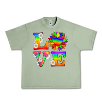 Oil Green love and sunflower Urban Heavy Tee - HRA Design Shop