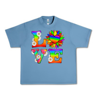 Pebble Blue love and sunflower Urban Heavy Tee - HRA Design Shop
