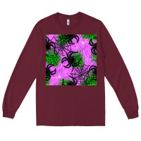Burgundy halloween spider green leopard seamless pattern Long Sleeve Tee - BundleAndBundleShop