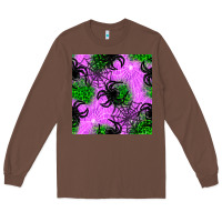 Chestnut halloween spider green leopard seamless pattern Long Sleeve Tee - BundleAndBundleShop